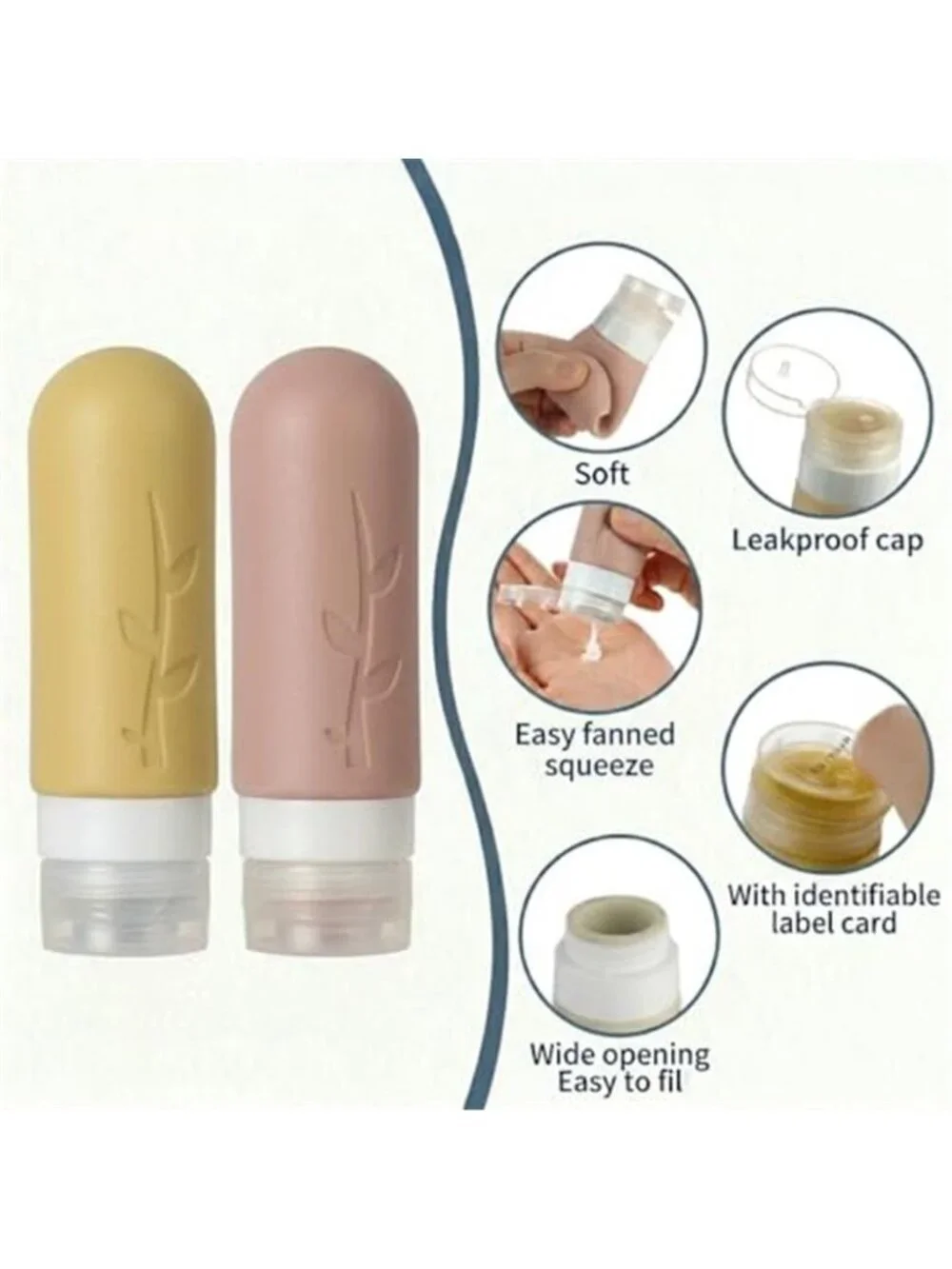 Travel Bottles Toiletry Container Set Leakproof Cosmetic Jars Spray Makeup Bag